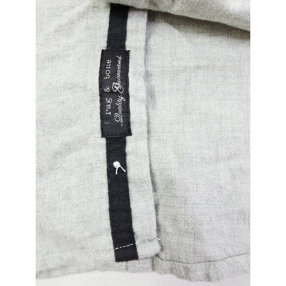 Rag Bone Size XL Men Gray Flannel Button Down Embroidered Logo Long Sleeve Shirt - Picture 8 of 12
